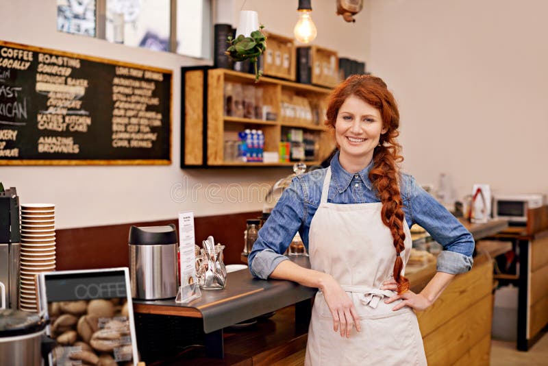 Youre always Here. Portrait of an Attractive Barista at Work