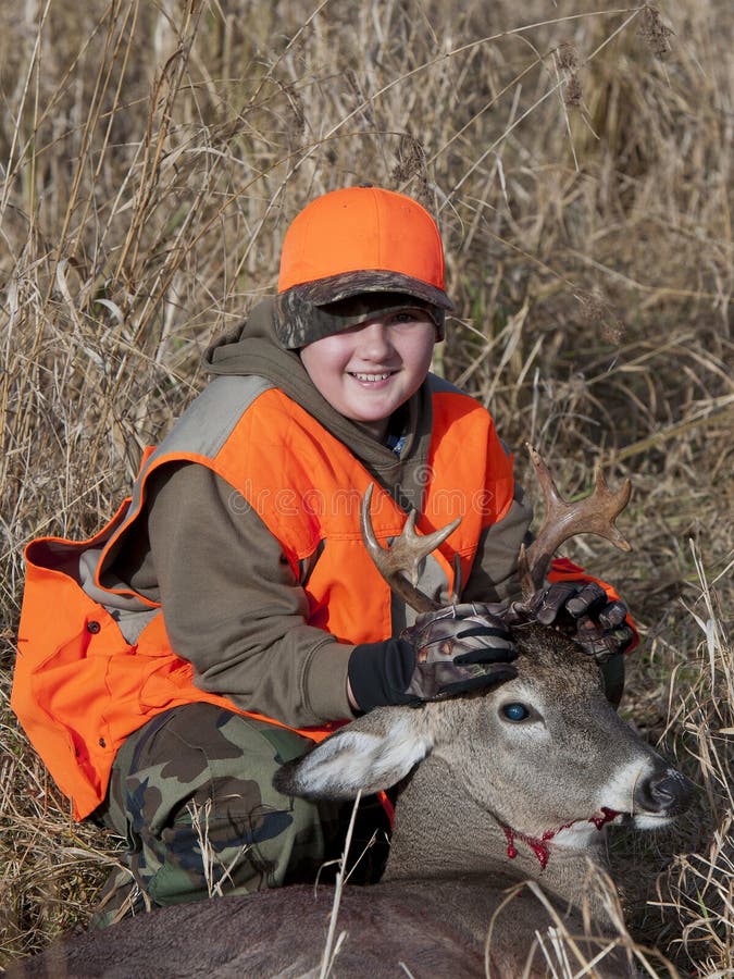 Youth Deer Hunter stock photo. Image of whitetailed, stag 35714618