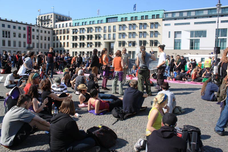 Youth Festival at Brandenburg gate royalty free stock images