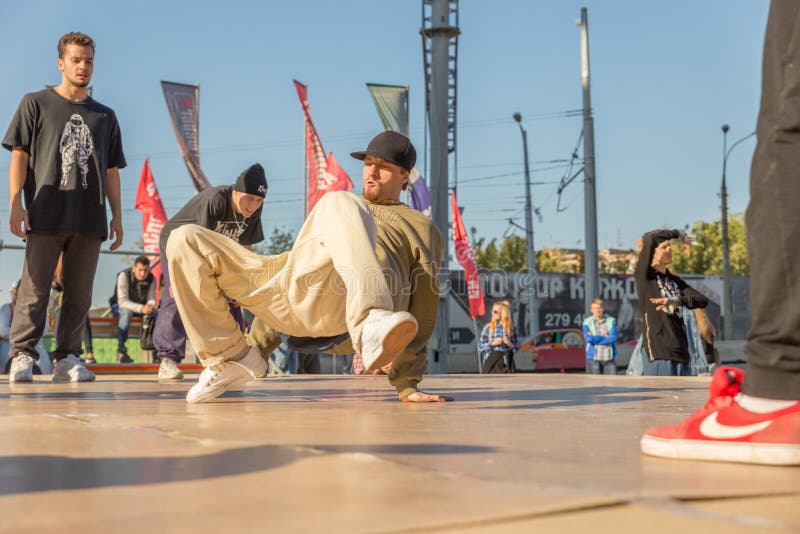 Youth Street Dances. a Young Girl Performs Dance Moves Editorial Stock ...