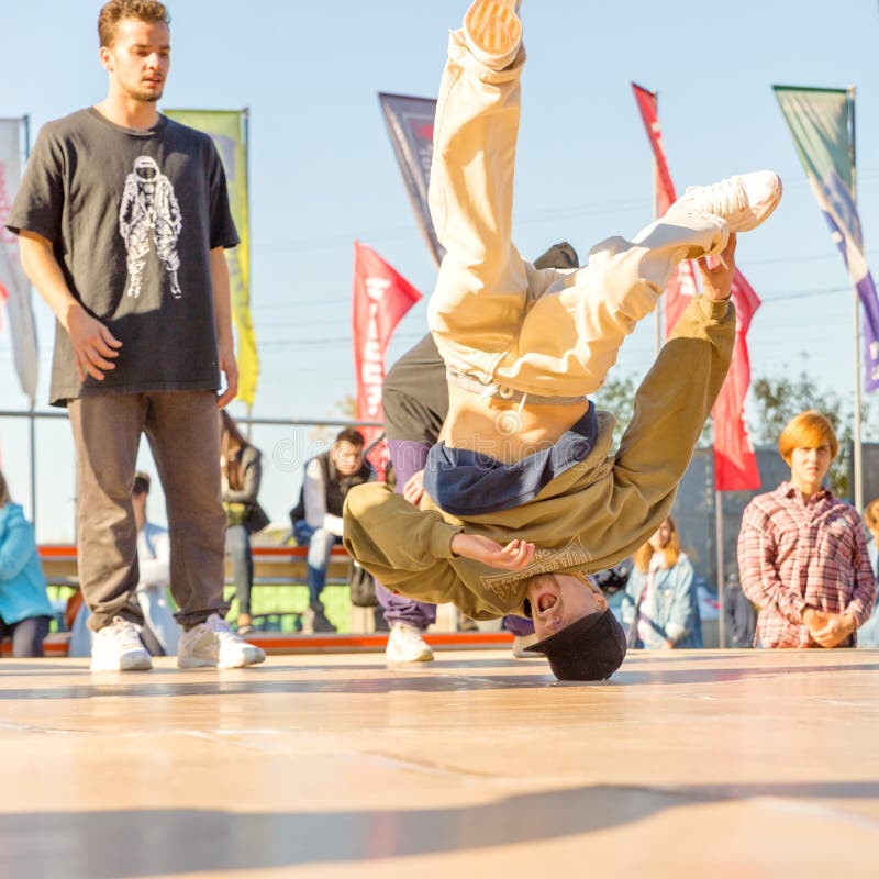 Youth Street Dances. a Young Man Performs Dance Moves Editorial Image ...