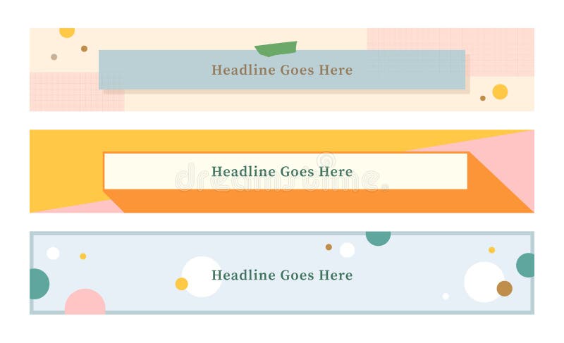 Youtube Channel Banner Template Set of Three in Pastel Colors Stock Vector  - Illustration of headline, journal: 196176797