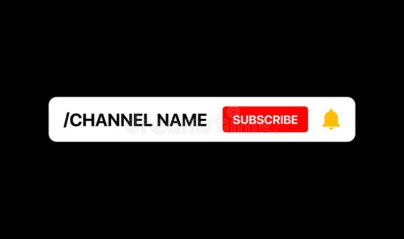 Youtube Channel Name Lower Third. Subscribe Button. Social Media Banner for  Your Video on Black Background Stock Vector - Illustration of lower,  business: 198701373