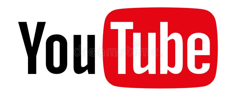 The image displays the YouTube logo, featuring the word \'YouTube\' in a stylized font. royalty free illustration