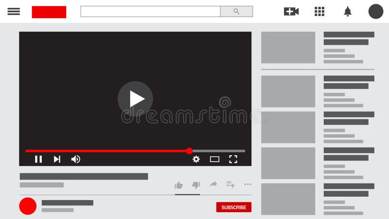Youtube Interface or Layout, Youtube Video Player, Easy Layers and Easy to Edit. 4K Resolution