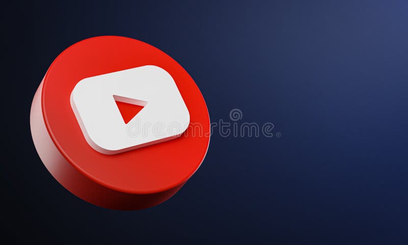 Youtube-Kreisknopfikone 3d mit dunklem bakcgorund. Leerzeichen eleganten Vorlage