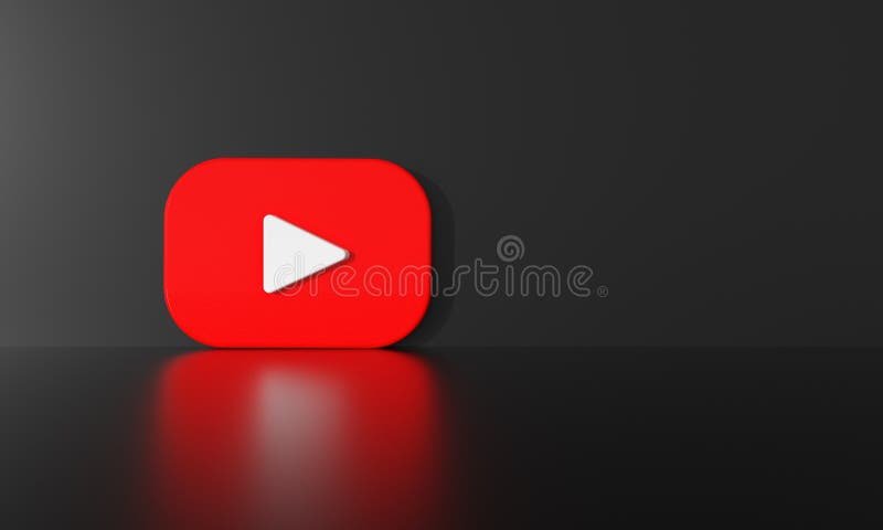 Youtube Logo on Black Wall Background with Hard Shadow and Space for Text  and Graphics Editorial Image - Illustration of audio, isolated: 241576945