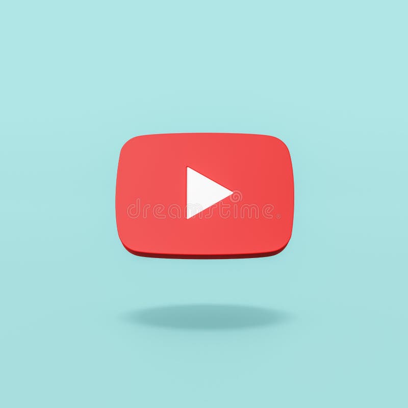 Youtube Logo on Flat Blue Background Editorial Photo Illustration of