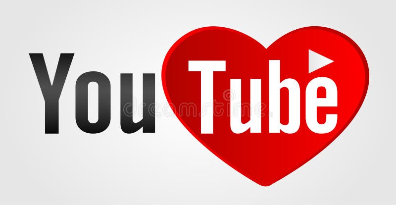 Youtube Text with Love and Heart Concept Logo Editorial Stock Photo -  Illustration of animation, upload: 116002978