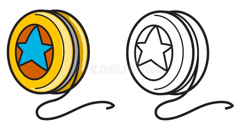 Yoyo colorido y blanco y negro para el libro de colorear libre illustration Yoyo colorido y blanco y negro para el libro de colorear libre illustration