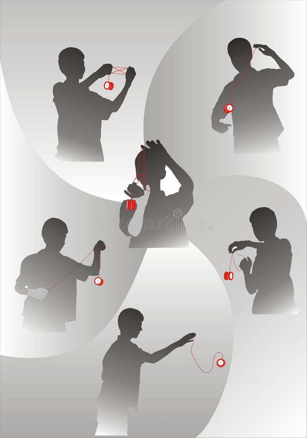 Yoyo player, silhouette