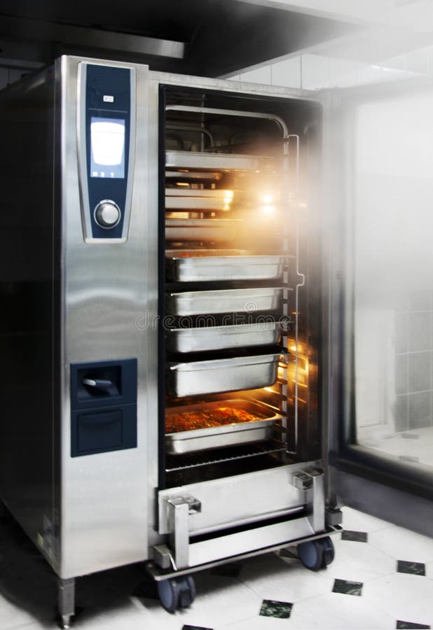 A professional catering oven with steam. A professional catering oven with steam.