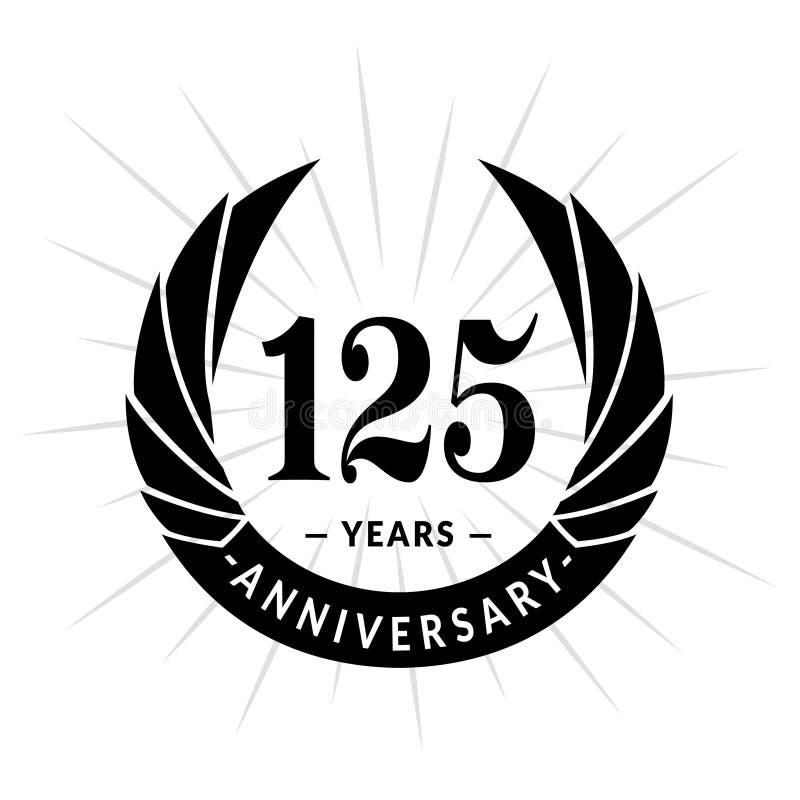 125 Years Anniversary Design Template. Elegant Anniversary Logo Design