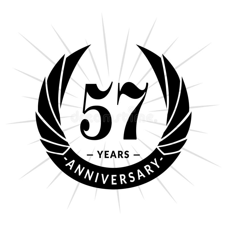 57 Years Anniversary Design Template. Elegant Anniversary Logo Design ...