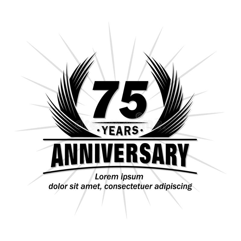 75 Years Anniversary. Elegant Anniversary Design. 75th Years Logo