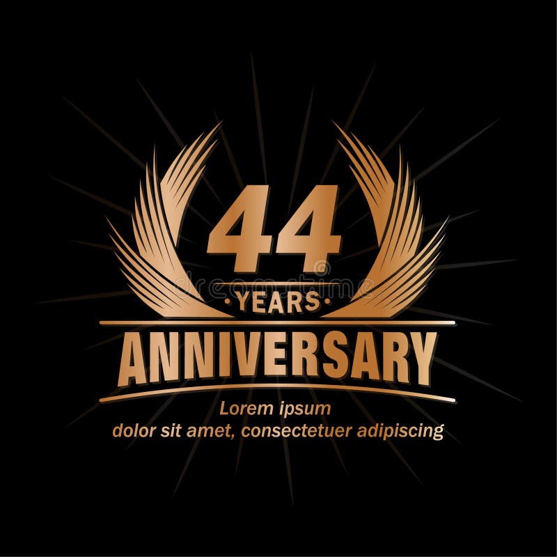 44 Years Anniversary. Elegant Anniversary Design. 44th Years Logo ...