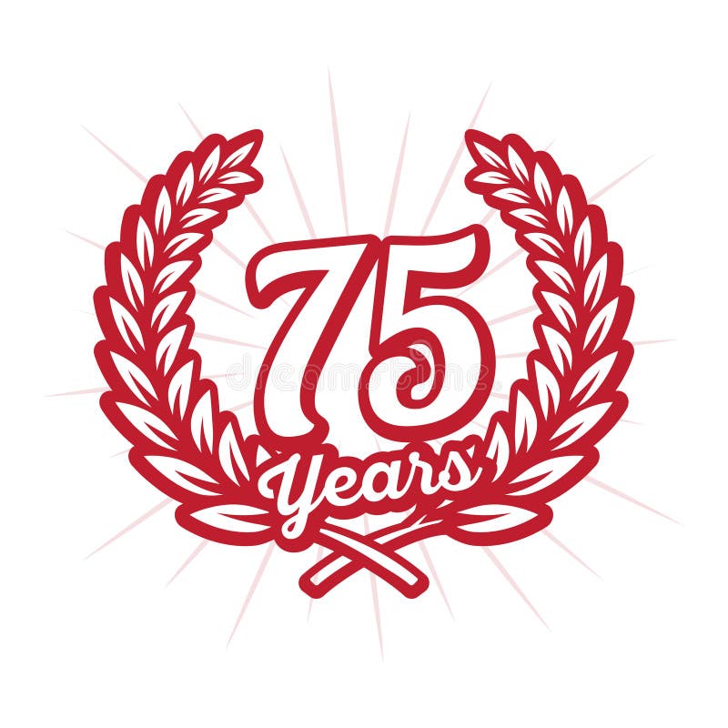 75 Years Anniversary Celebration Design Template. 75th Anniversary Logo