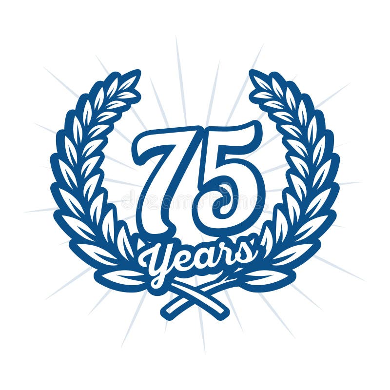 75 Years Anniversary Celebration Design Template. 75th Anniversary Logo