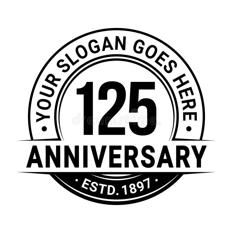 125 Years Anniversary. Anniversary Logo Design. Vector and Illustration