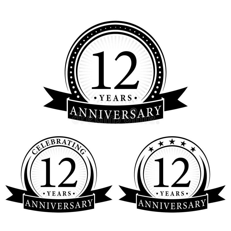 Template Number 12th Anniversary Celebrating Classic Logo Vector  Illustration Royalty Free SVG, Cliparts, Vectors, and Stock Illustration.  Image 84633190.