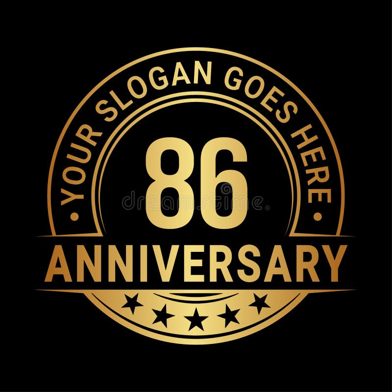 86 Years Anniversary. 86th Anniversary Logo Design Template. Vector and ...