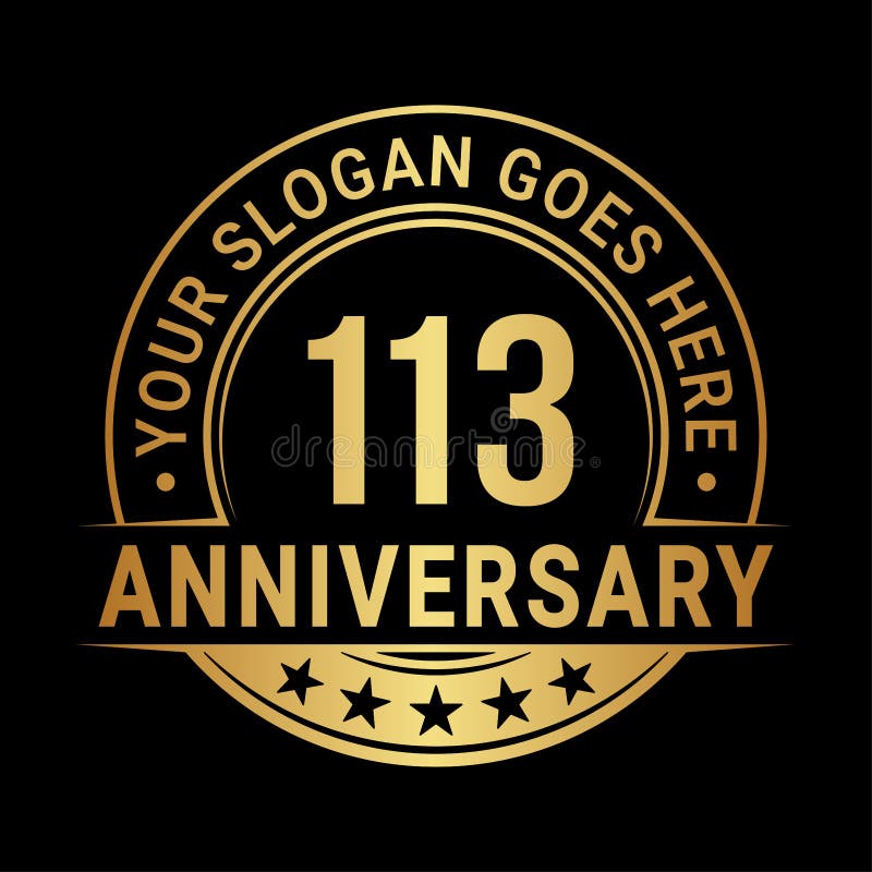 113 Years Anniversary 113th Anniversary Logo Design Template Vector