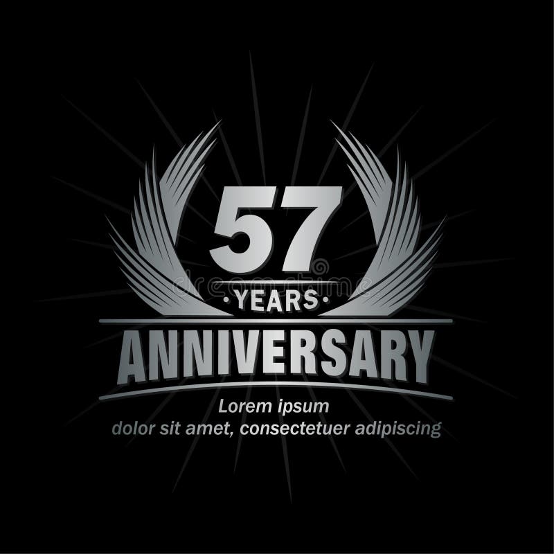 57 Years Anniversary. Elegant Anniversary Design. 57th Years Logo ...