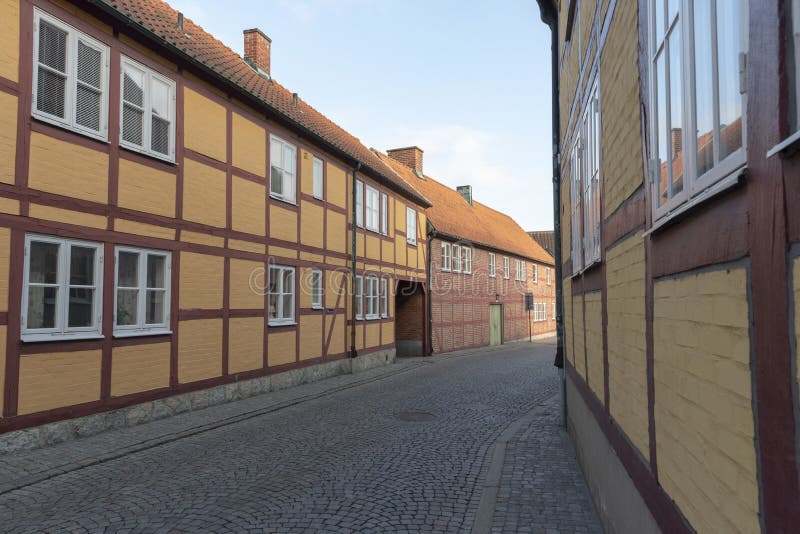 Ystadstad in zuiden van Zweden stock afbeeldingen