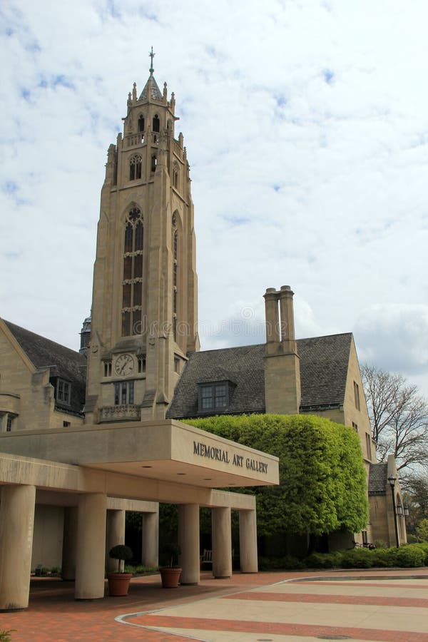 Yttre arkitektur av historiska minnes- Art Gallery, Rochester, New York, 2017 royaltyfria foton Yttre arkitektur av historiska minnes- Art Gallery, Rochester, New York, 2017 royaltyfria foton