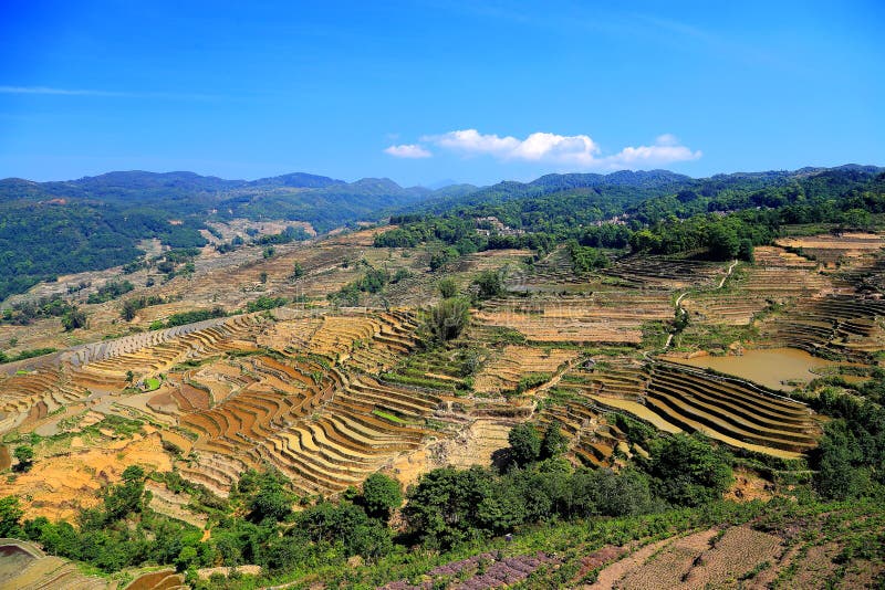 Yuenyang Hani Terrace nel Yunnan, Cina fotografie stock libere da diritti Yuenyang Hani Terrace nel Yunnan, Cina fotografie stock libere da diritti