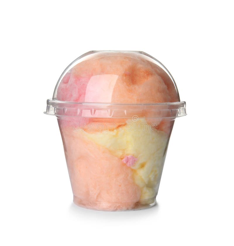 Yummy Cotton Candy in Plastic Cup Stock Image Image of party, plastic 137625599