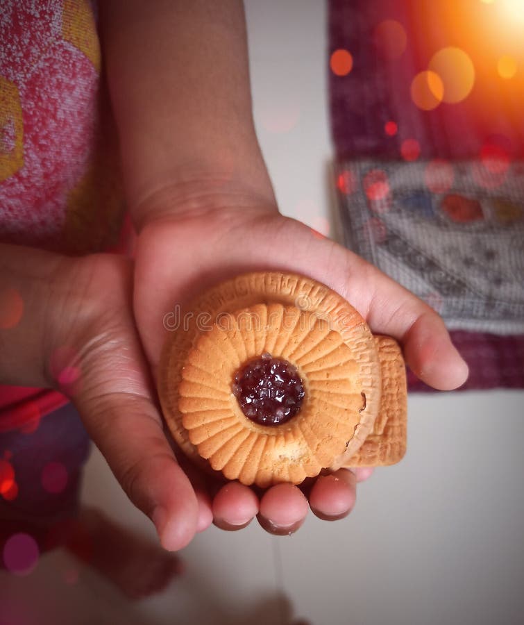 Yummy Creamy Biscuits in a Hand Stock Photo Image of biscuit, cream