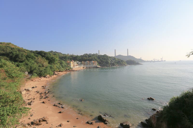 Yung Shue Wan, isola di Lamma Hong Kong fotografie stock libere da diritti