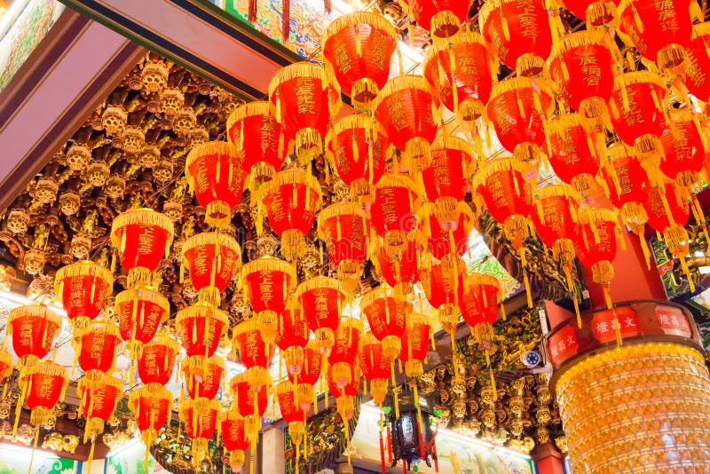 Lantern at Xiluo Guangfu Temple in Xiluo, Yunlin, Taiwan. The temple was originally built in 1644 royalty free stock photography