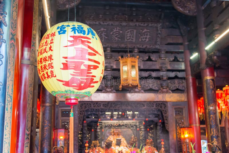 Lantern at Xiluo Guangfu Temple in Xiluo, Yunlin, Taiwan. The temple was originally built in 1644 royalty free stock images