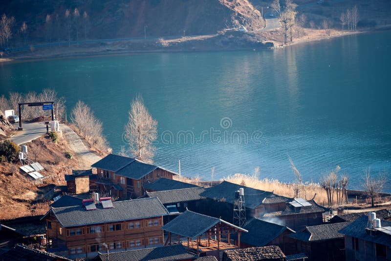 Yunnan, Κίνα, τοπίο λιμνών Lugu στοκ φωτογραφίες με δικαίωμα ελεύθερης χρήσης