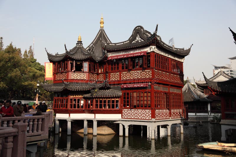 Yuyuan trädgård i Shanghai arkivbilder