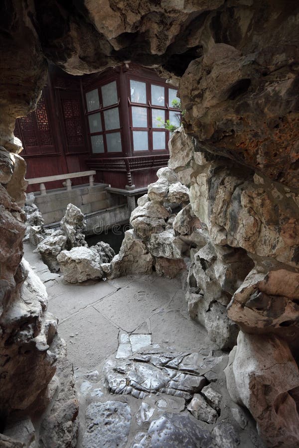 Yuyuan trädgård i Shanghai fotografering för bildbyråer