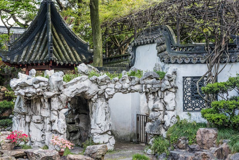 Yuyuan trädgård Shanghai Kina royaltyfri fotografi