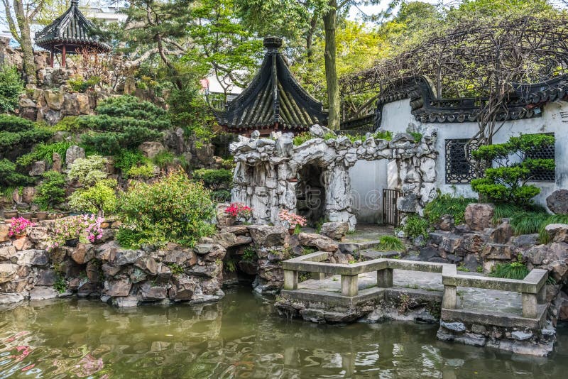 Yuyuan trädgårdshanghai porslin arkivfoto
