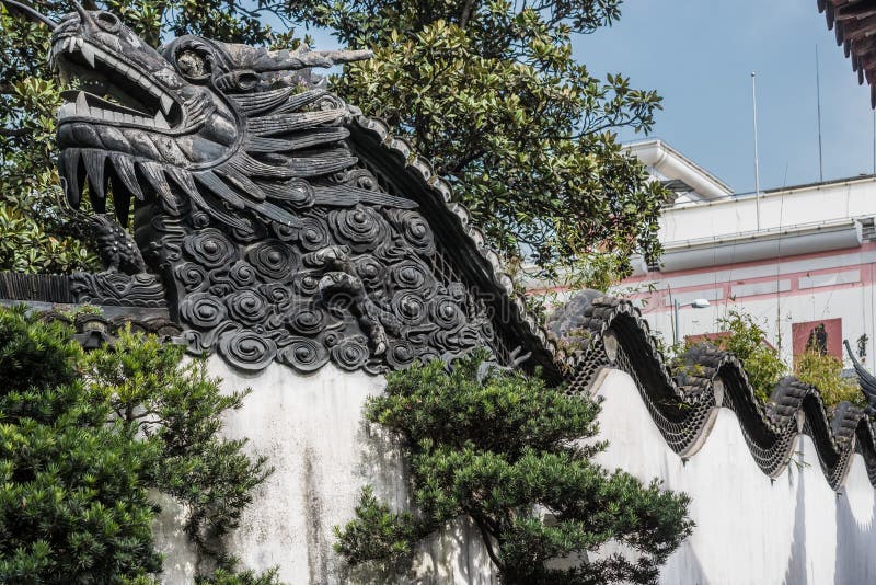 Yuyuan trädgårdshanghai porslin arkivfoto