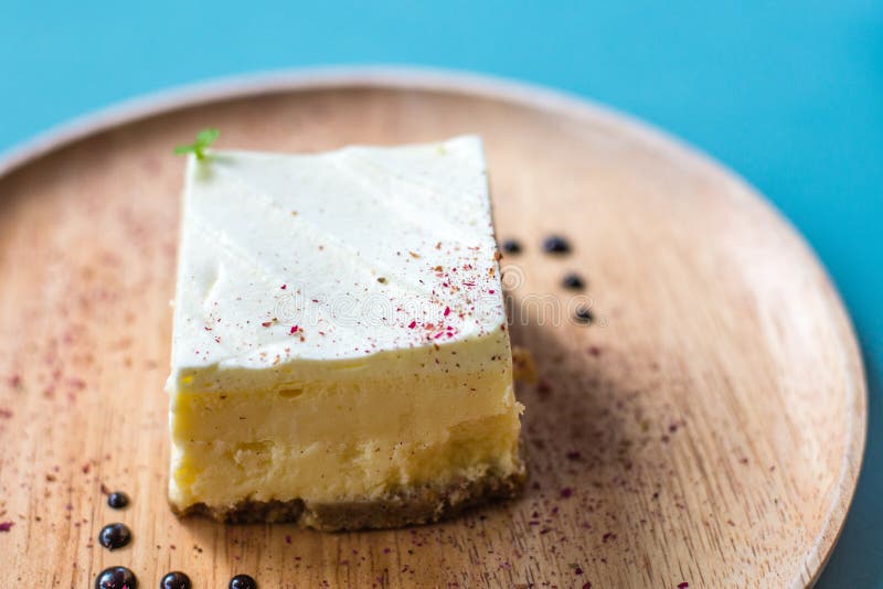Yuzu Cream Cheese Dessert Cake on a Plate Stock Image Image of yuzu