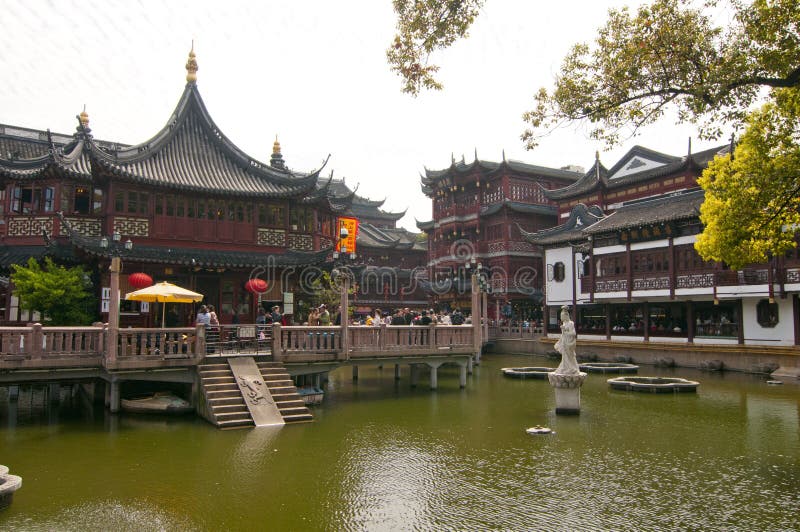 Yu庭院在上海 库存图片