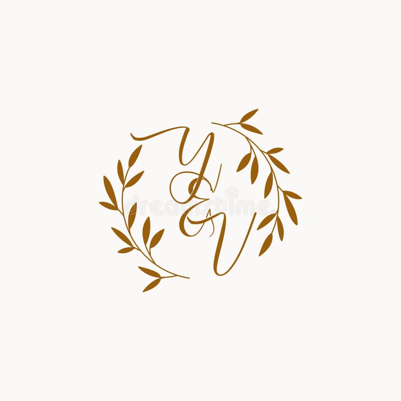 YV initial wedding monogram logo royalty free illustration