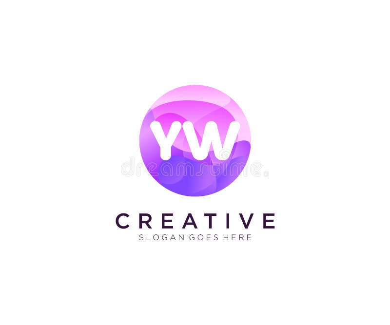 YW initial logo With Colorful Circle template vector royalty free illustration