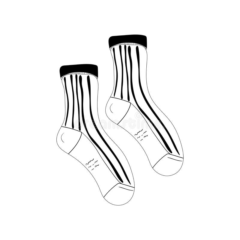 Pair Socks Black White Stock Illustrations – 907 Pair Socks Black White ...