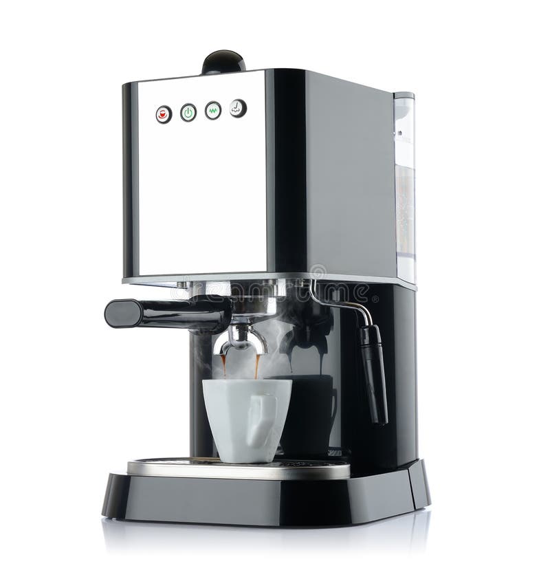 Coffee machine with a white cup, path included. Coffee machine with a white cup, path included