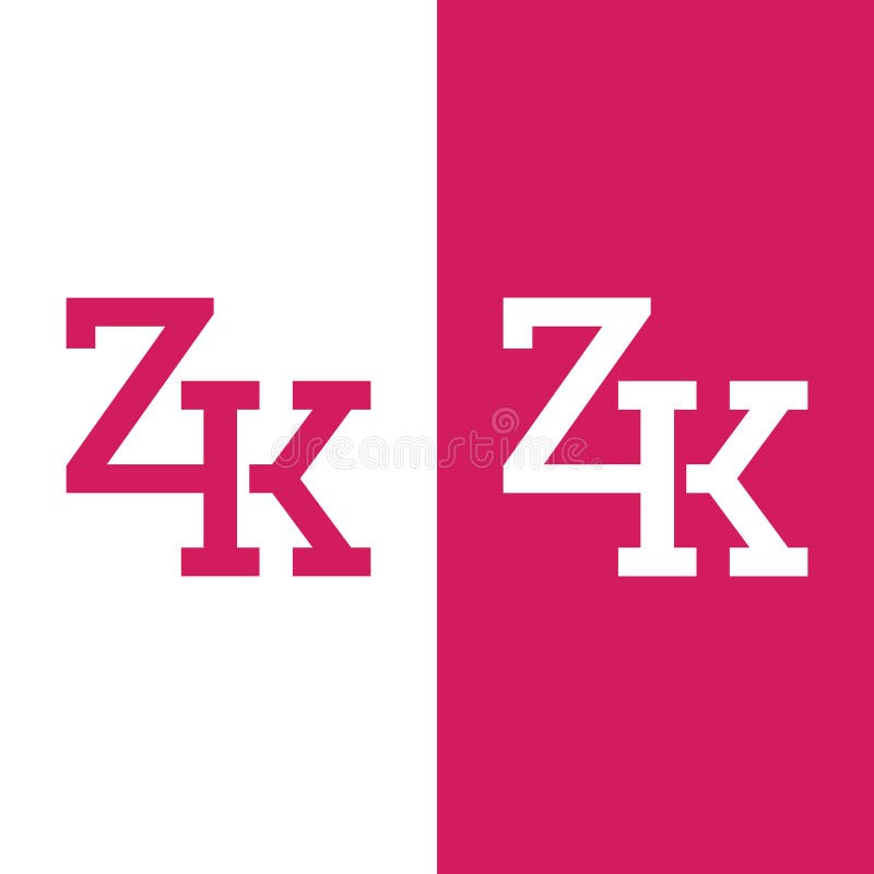 Z K Zk Kz Letter Monogram Initial Logo Design Template Stock Vector Illustration Of Font