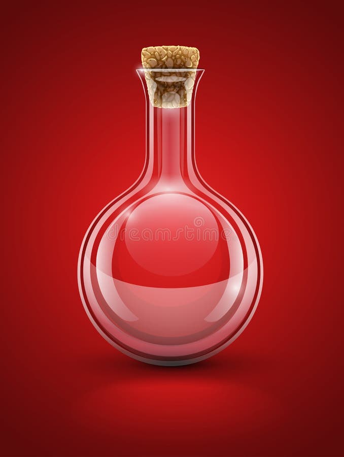 Z korkiem pusta szklana chemiczna kolba ilustracji