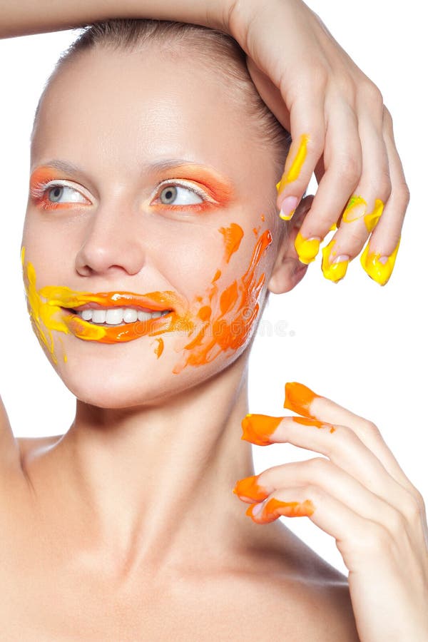 Z kreatywnie makeup piękna kobieta zdjęcia royalty free Z kreatywnie makeup piękna kobieta zdjęcia royalty free